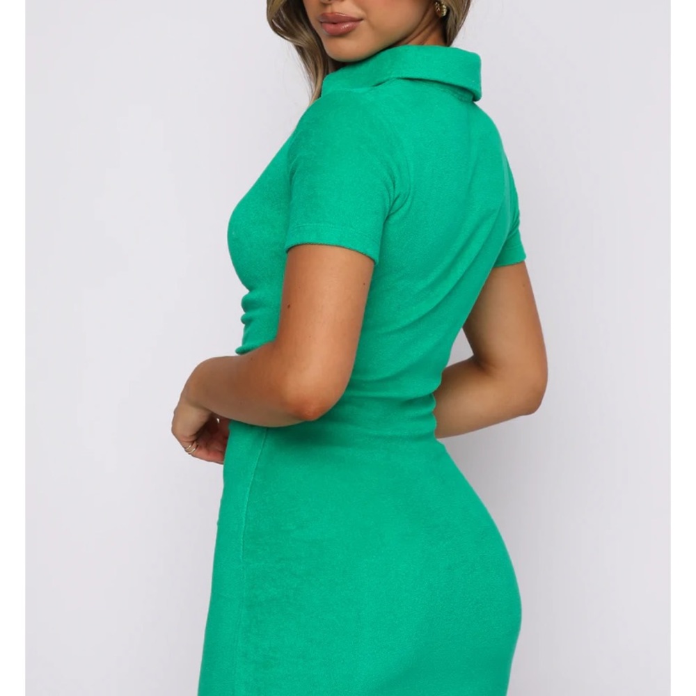 Island Escape Terry Mini Dress Green